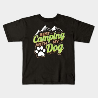 Logo For Dog Lovers With Paw On Camping Kids T-Shirt